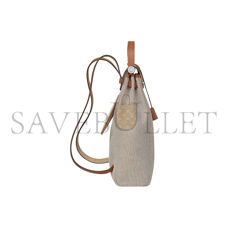 HERMÈS HERBAG A DOS ZIP BACKPACK CANVAS AND LEATHER H077782CKAB (38*29*11cm)
